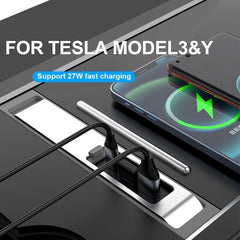 For Tesla Model 3/Y Car USB-C/Type-C+2 USB 3.0 Port Docking Station HUB, T1