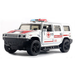 1:36 Off-road Police Car Ambulance Model Boy Car Toy With Sound and Light, Police Car, Ambulance Car, fire truck, Army