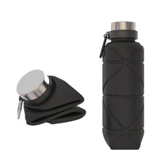 Outdoor Silicone Folding Water Cup Telescopic Water Bottle Travel Drinking Cup With Carabiner, 700ml Red, 700ml Wine Red, 700ml Blue, 700ml Black, 700ml Grey