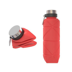 Outdoor Silicone Folding Water Cup Telescopic Water Bottle Travel Drinking Cup With Carabiner, 700ml Red, 700ml Wine Red, 700ml Blue, 700ml Black, 700ml Grey
