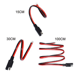 2pcs 20A Solar Car Battery SAE Power Extension Cable, 15cm, 30cm, 100cm