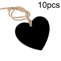 10pcs/Set Mini Hanging Wooden Message Board Home Holiday Decor Lanyard Chalkboard