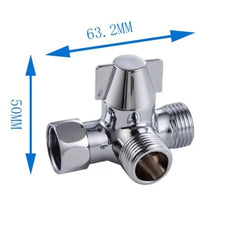 Double Handle Brass 3 Way Shower Arm Diverter Valve Hand Held Showerhead Shower Splitter, Brass