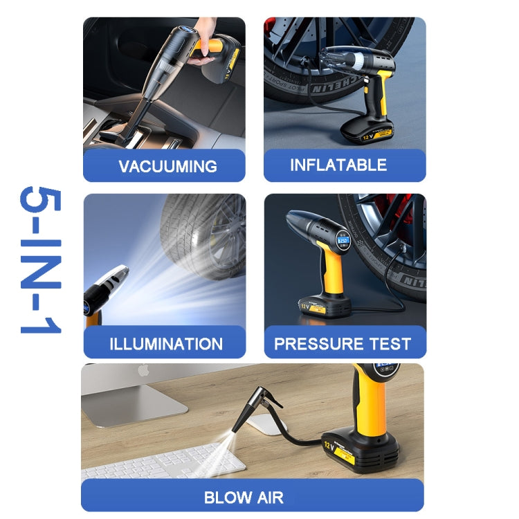 5 In 1 60W  Double Motor Car Vacuum Cleaner With Blowing Air Pump Pressure Measuring Lighting Function, SUITU ST-6637 Wired, SUITU ST-6637  Wireless Model, SUITU ST-6637 Wired +Toolbox, SUITU ST-6637  Wireless+Toolbox