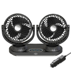 12V/24V Vehicle Electric Oscillating Head Rotatable Double Head Fan, F623U, F623