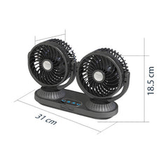 12V/24V Vehicle Electric Oscillating Head Rotatable Double Head Fan, F623U, F623