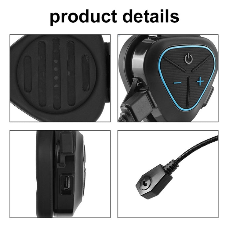 LX1 Motorcycle Half Helmet Waterproof Wireless 5.3 Bluetooth Headset, English
