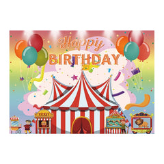 Children Birthday Background Cloth Carnival Gay Party Birthday Theme Background Banner Circus Background Hanging Flag, 210x150cm