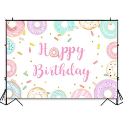 Donut Cartoon Children Birthday Background Cloth, 150x100cm, 180x180cm, 210x150cm, 210x180cm