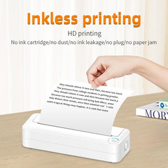 Bluetooth Connection Inkless A4 Printer Portable Mini Student Office Home Photo Printer, X8