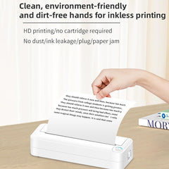 Bluetooth Connection Inkless A4 Printer Portable Mini Student Office Home Photo Printer, X8