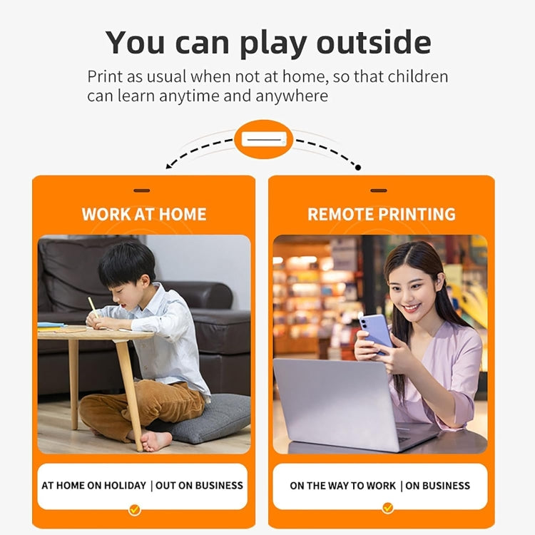 Bluetooth Connection Inkless A4 Printer Portable Mini Student Office Home Photo Printer, X8