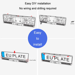 Solar Integrated License Plate Frame Vehicle Camera Wireless Reversing Display, RC03
