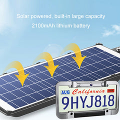 Solar License Plate Frame Wireless Transmission Reversing Camera Display, BC02