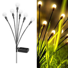2sets Solar Firefly Lights Christmas Outdoor Garden Waterproof Lawn Lights, 6 Head Warm Light, 6 Head Color Light, 8 Head Warm Light, 8 Head Color Light, 10 Head Warm Light, 10 Head Color Light