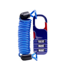 Helmet Anti Theft Password Lock Motorcycle Car Basket Soft Lock, Blue, White, Black, Pink