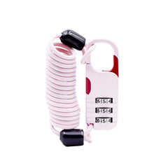Helmet Anti Theft Password Lock Motorcycle Car Basket Soft Lock, Blue, White, Black, Pink