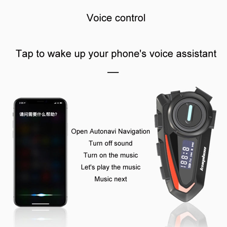 KUQIBAO Motorcycle Helmet Waterproof Bluetooth-compatible Headset With Screen