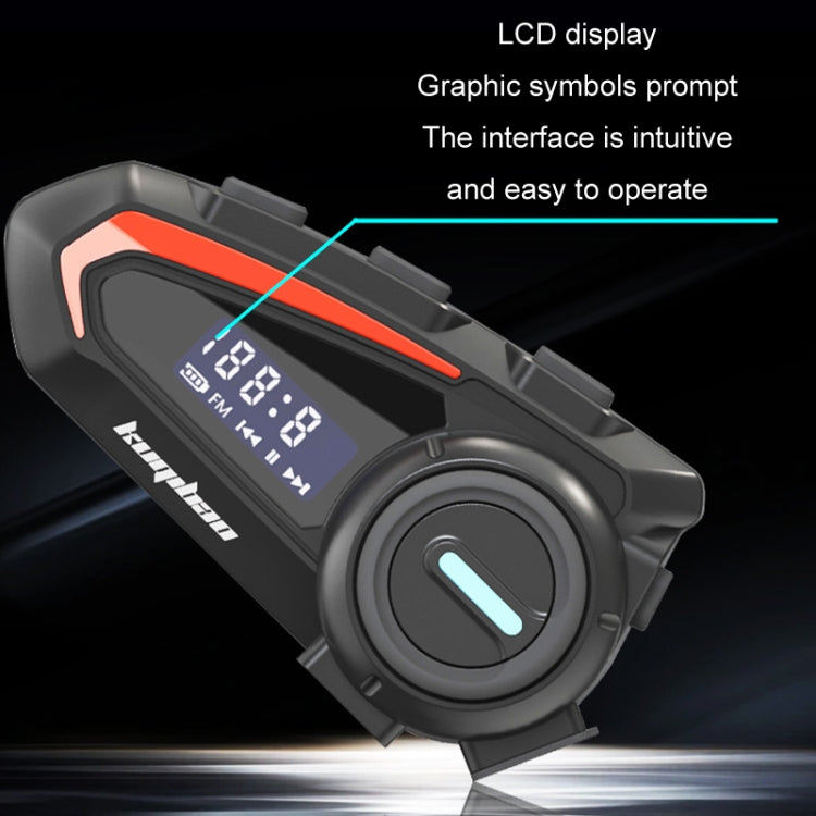 KUQIBAO Motorcycle Helmet Waterproof Bluetooth-compatible Headset With Screen