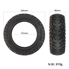 Ulip 10 x 3.0 10 Inch Electric Scooter Thickened Off-road Tubeless Tire for Dualtron Zero 10X, Kaabo Wolf Warrior, Kaabo Mantis 10, Without Gas Nozzle, With Gas Nozzle