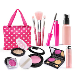 11pcs/set Girls Simulation Dressing Makeup Box Play House Non-toxic Cosmetics Set, Beautiful Makeup Bag 1164, Wave Dot Bag 1162, Shell Bag 1165, Graffiti Bag 1163, OPP Bag 1162A, OPP Bag 1163A, OPP Bag 1164A, OPP Bag 1165A