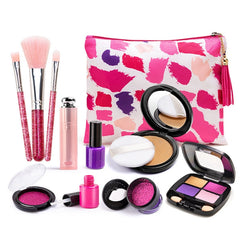 11pcs/set Girls Simulation Dressing Makeup Box Play House Non-toxic Cosmetics Set, Beautiful Makeup Bag 1164, Wave Dot Bag 1162, Shell Bag 1165, Graffiti Bag 1163, OPP Bag 1162A, OPP Bag 1163A, OPP Bag 1164A, OPP Bag 1165A