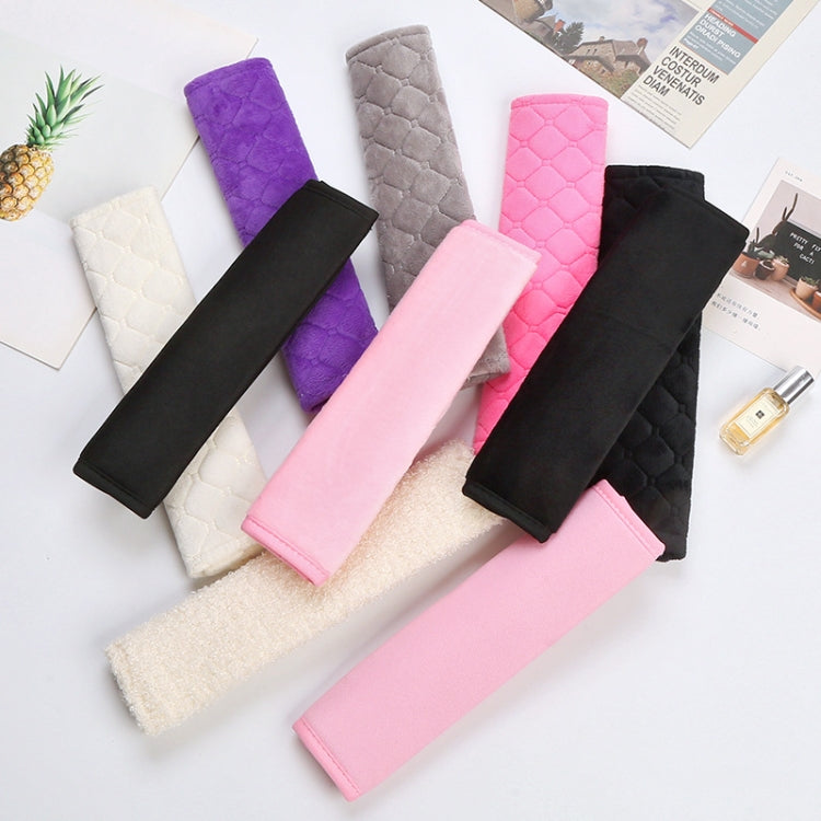 Car Seat Belt Protector Soft Extended Shoulder Pads, Black Ice Silk, Black Plush, Black Square, Purple Square, Rose Red Square, Beige Square, Milky White Plush, Grey