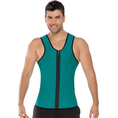 Men Fitness Corset Neoprene Sports Tummy Control Shapewear Zipper Tank Top Workout Wear, XL, XXL, 3XL