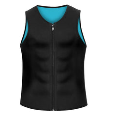 Men Fitness Corset Neoprene Sports Tummy Control Shapewear Zipper Tank Top Workout Wear, XL, XXL, 3XL