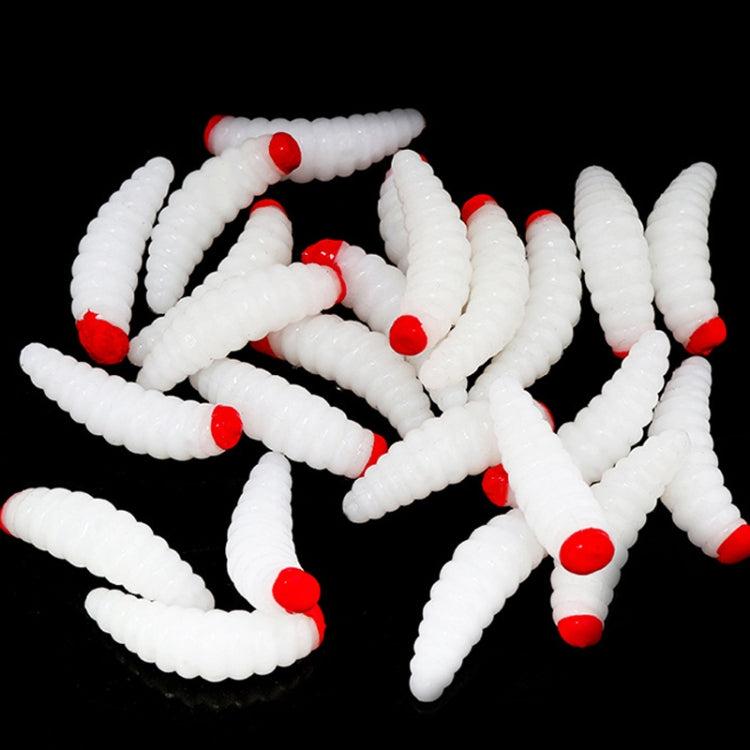 100pcs Red Headed Bread Worm Suite Fake Bait, 100pcs