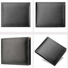 Men Wallet Carbon Fiber Horizontal Business Wallet Card Holder, k3260 Grey, k3260 Coffee