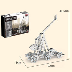 Puzzle Toys Intelligence Hand Assembly Mechanical Gear Transmission Building Blocks High Difficulty Metal Model, 580pcs Stone Throwing Machine, 660pcs Crossbow, 820pcs Dragon Crossbow, 500pcs Twisted Rock Thrower