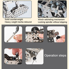 Puzzle Toys Intelligence Hand Assembly Mechanical Gear Transmission Building Blocks High Difficulty Metal Model, 580pcs Stone Throwing Machine, 660pcs Crossbow, 820pcs Dragon Crossbow, 500pcs Twisted Rock Thrower