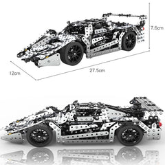 Assembly Metal Car Model Intelligence Handmade Assembly Toy Building Block, Racing Car