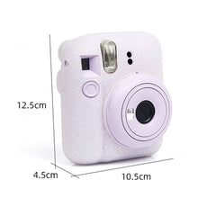For Fujifilm Instax Mini 12 Soft Shell Camera Bag Storage Silicone Case, Glitter Pink