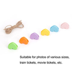 5sets Cute Color Love Clip Desktop Bracket Picture Hanging Wall Decoration Memo Clip, Love Clip
