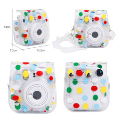 For Fujifilm Instax Mini 12 / 11 Transparent Digital Camera Case, Color Wave Dot