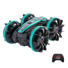 2.4G Amphibious Stunt Remote Control Car Double-sided Rolling Driving Children Electric Toys, Red, Green