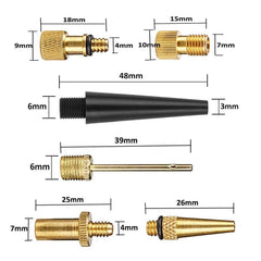 SV/AV/DV Bicycle Valve Adapter Set Bike Ball Pump Accessories, 9 in 1