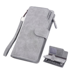 Baellerry Matte Leather Multi-card Slot Men Clutch Bag Zip Buckle Vintage Wallet