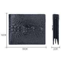 Baellerry Crocodile Print Men Short Wallet Vintage Multi-card Slot Coin Purse