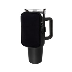 Water Cup Sided Storage Pockets With Zipper Fit For 40Oz Tumbler, Single Pocket