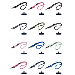 10mm Thick Rope Mobile Phone Anti-Lost Adjustable Lanyard Spacer, Rose Red Twill, Pink
