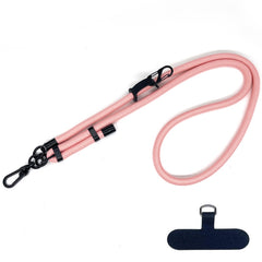 10mm Thick Rope Mobile Phone Anti-Lost Adjustable Lanyard Spacer, Rose Red Twill, Pink