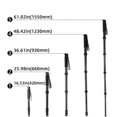 Carbon Fiber DSLR Camera Monopod Mountaineering Stick Photography Selfie Holder, P285C