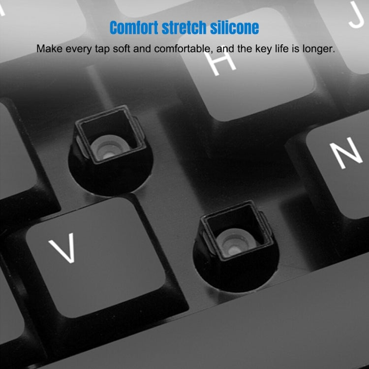 K-Snake WK800 Wireless 2.4G Keyboard Mouse Set Tabletop Computer Notebook Business Office House Use, White, Black