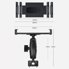 Car Rear Seat Folding Stretchable Headrest Tablet Bracket, Metal Clamp Arm