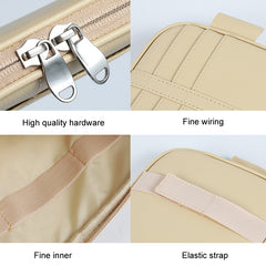 Car Driver License Storage Bag Sun Visor Sunglasses Card Holder, Beige
