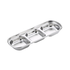 Stainless Steel Square Sauce Dish Hotpot Seasoning Disc Barbecue Tableware, 1 Grid (Silver), 2 Grid (Silver), 3 Grid (Silver), 4 Grid (Silver), 1 Grid (Gold), 2 Grid (Gold), 3 Grid (Gold), 4 Grid (Gold)