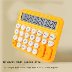 12-digit Mechanical Keyboard Calculator Cute Big Buttons Calculator, Large Yellow, Large Green, Large Pink